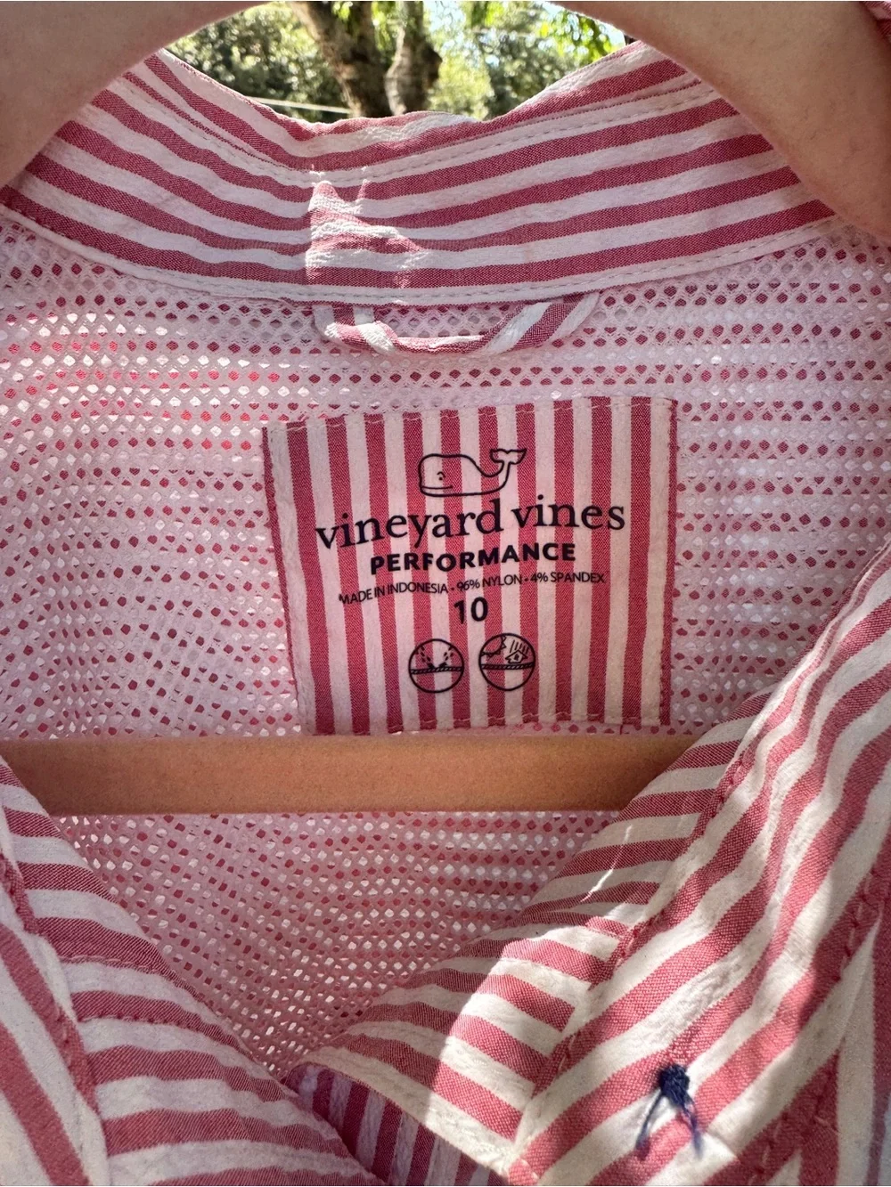 Vineyard Vines Red & White Striped Harbor Shirt Cover Up